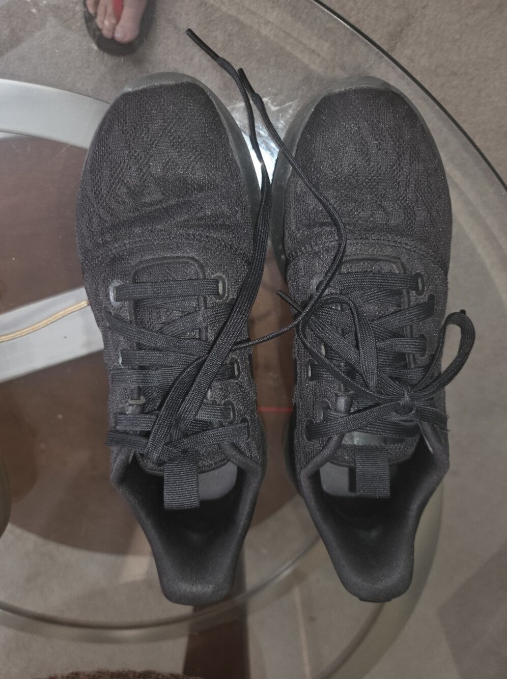 Women Black Knit Athletic Sneakers